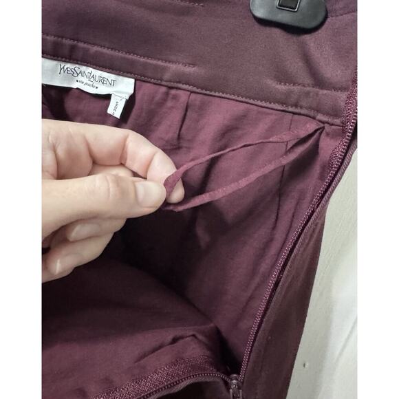 Yves Saint Laurent Rive Gauche Burgundy Pencil Skirt Size 40 - Picture 7 of 10